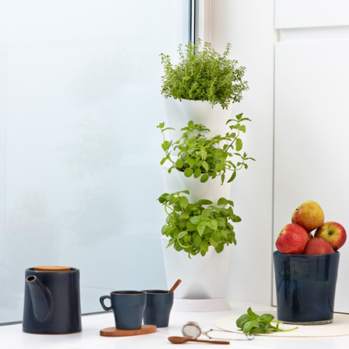 Minigarden Corner plantevæg - hvid