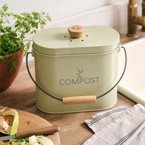 Guillouard seau à compost avec filtre à charbon - 3 L, vert