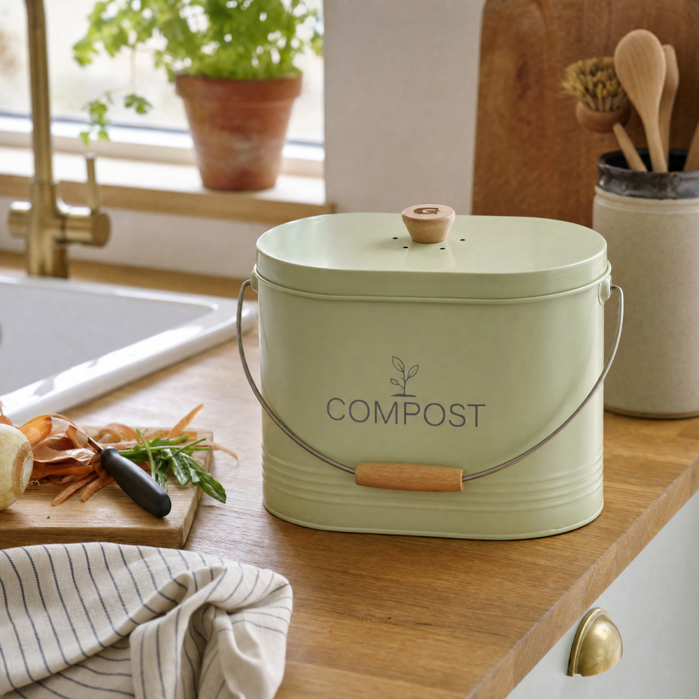 Guillouard compost bin with carbon filter - 7 L, green - Image 2