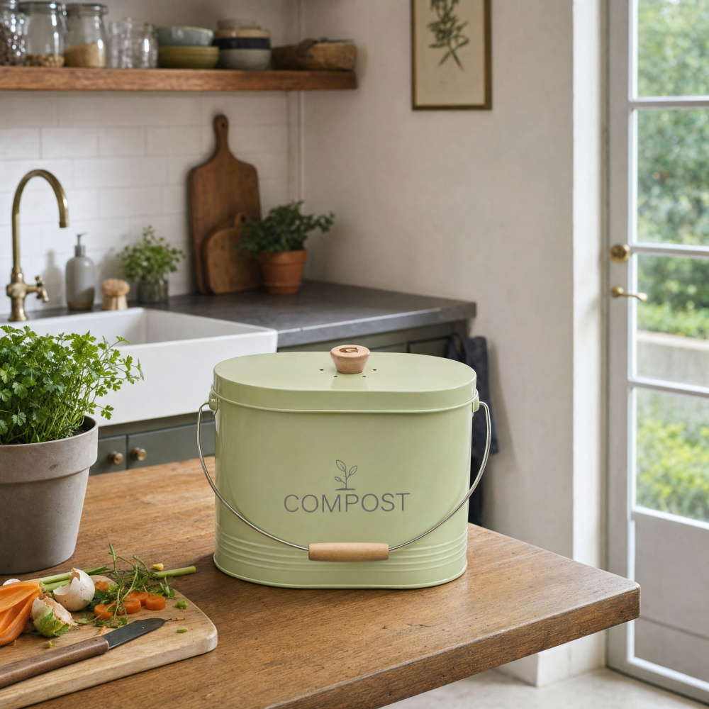 Guillouard compost bin with carbon filter - 7 L, green - Image 3