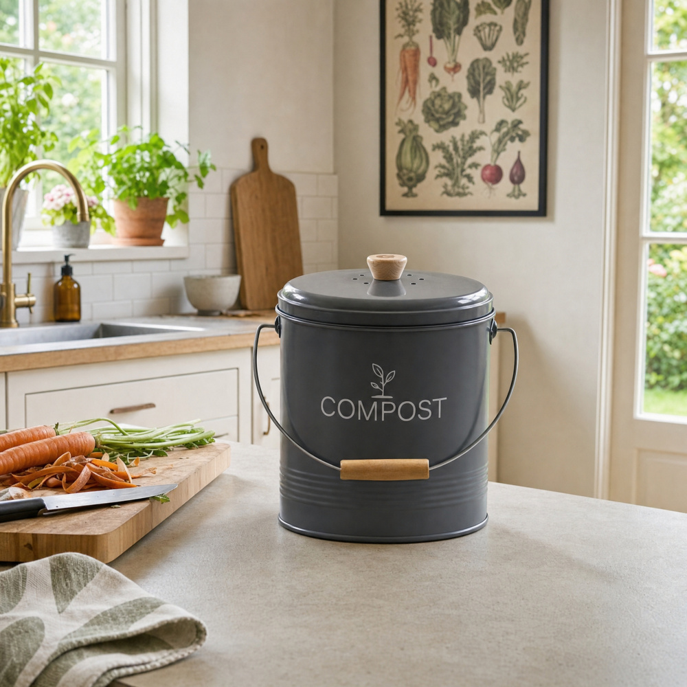 Guillouard compost bin with carbon filter - 8 L, grey - Image 5
