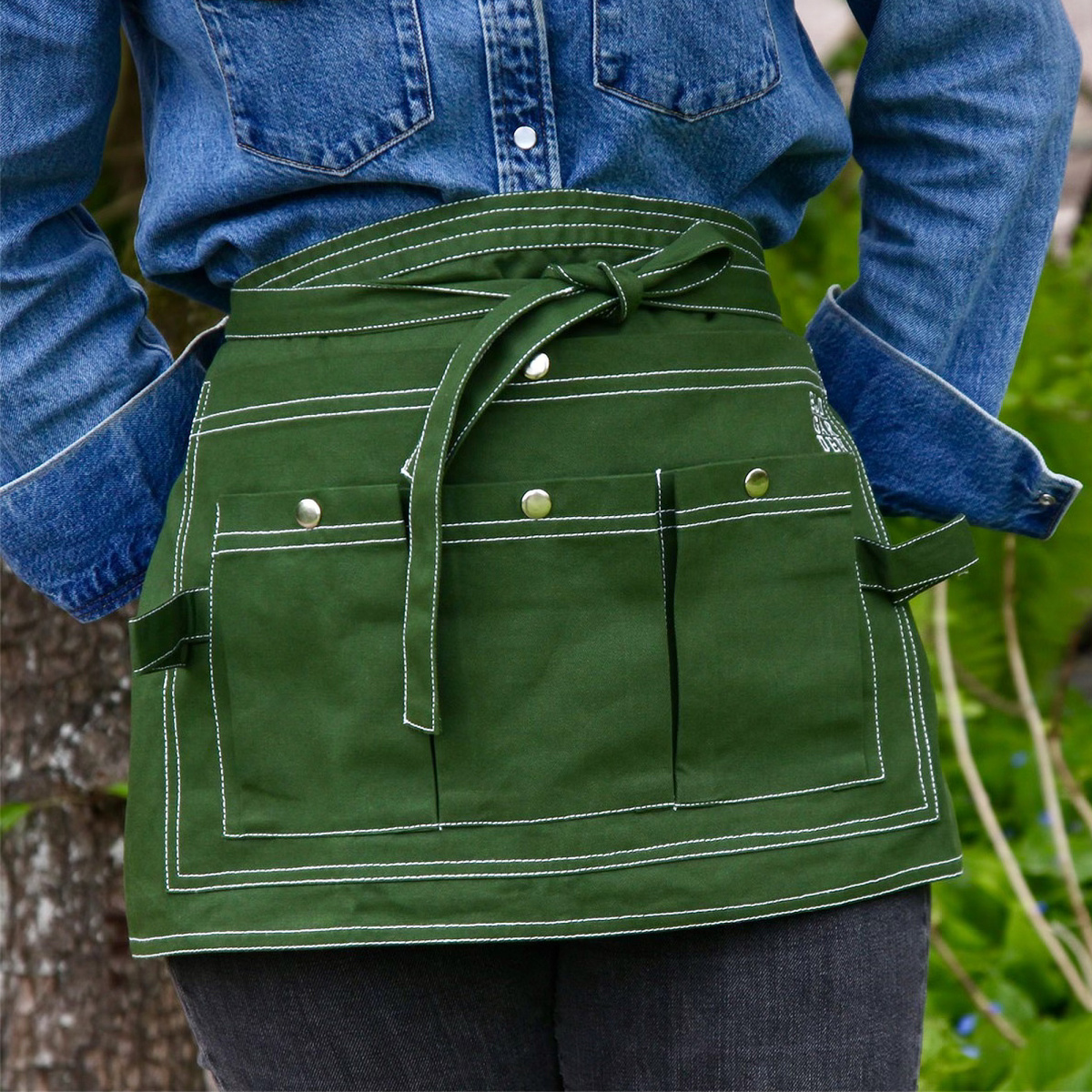 ELDgarden haveforklæde, kort - Grøn denim