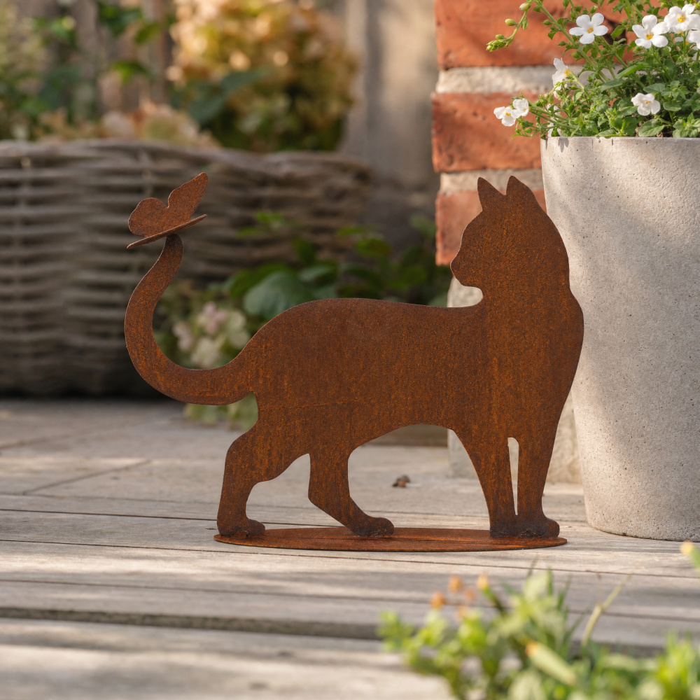 Figurine en fer Dana - Chat avec un papillon sur la queue - Image 3