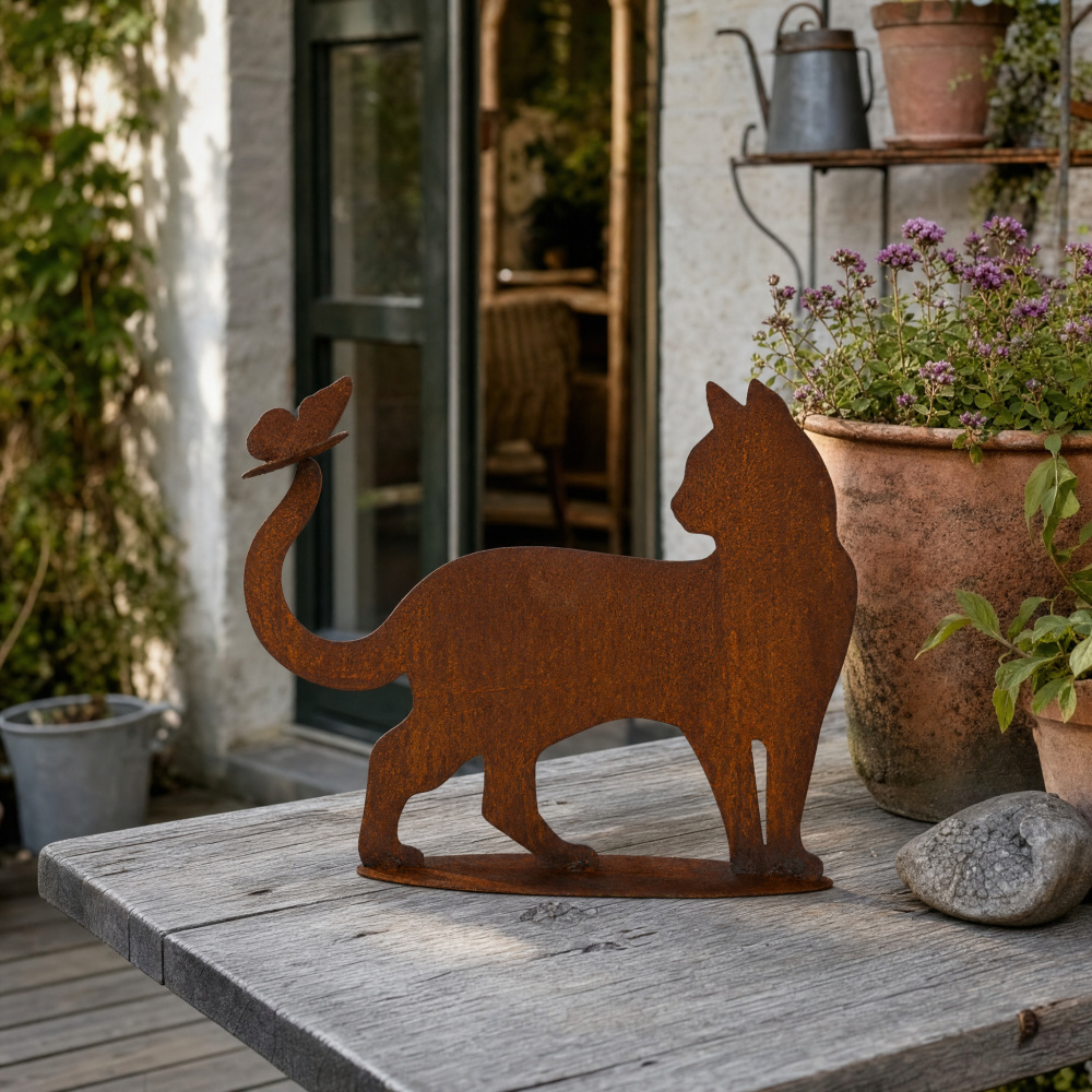 Figurine en fer Dana - Chat avec un papillon sur la queue - Image 5
