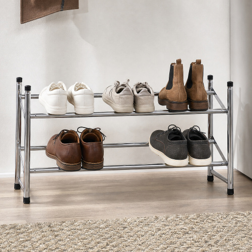 Zeller Schuhregal aus Chrom – 2 Ablagen, verstellbar