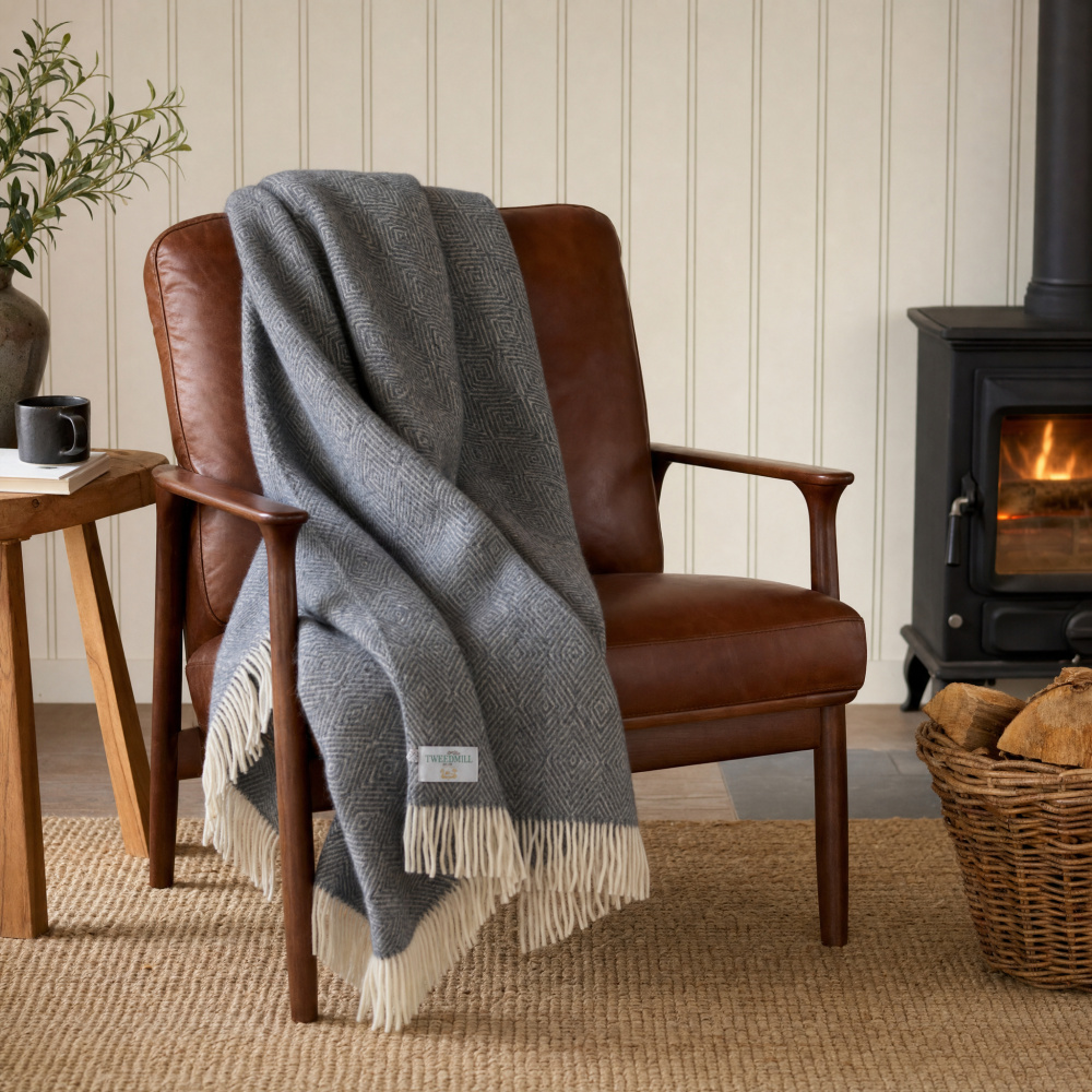 Plaid en laine Tweedmill - Orion Blue - Image 2