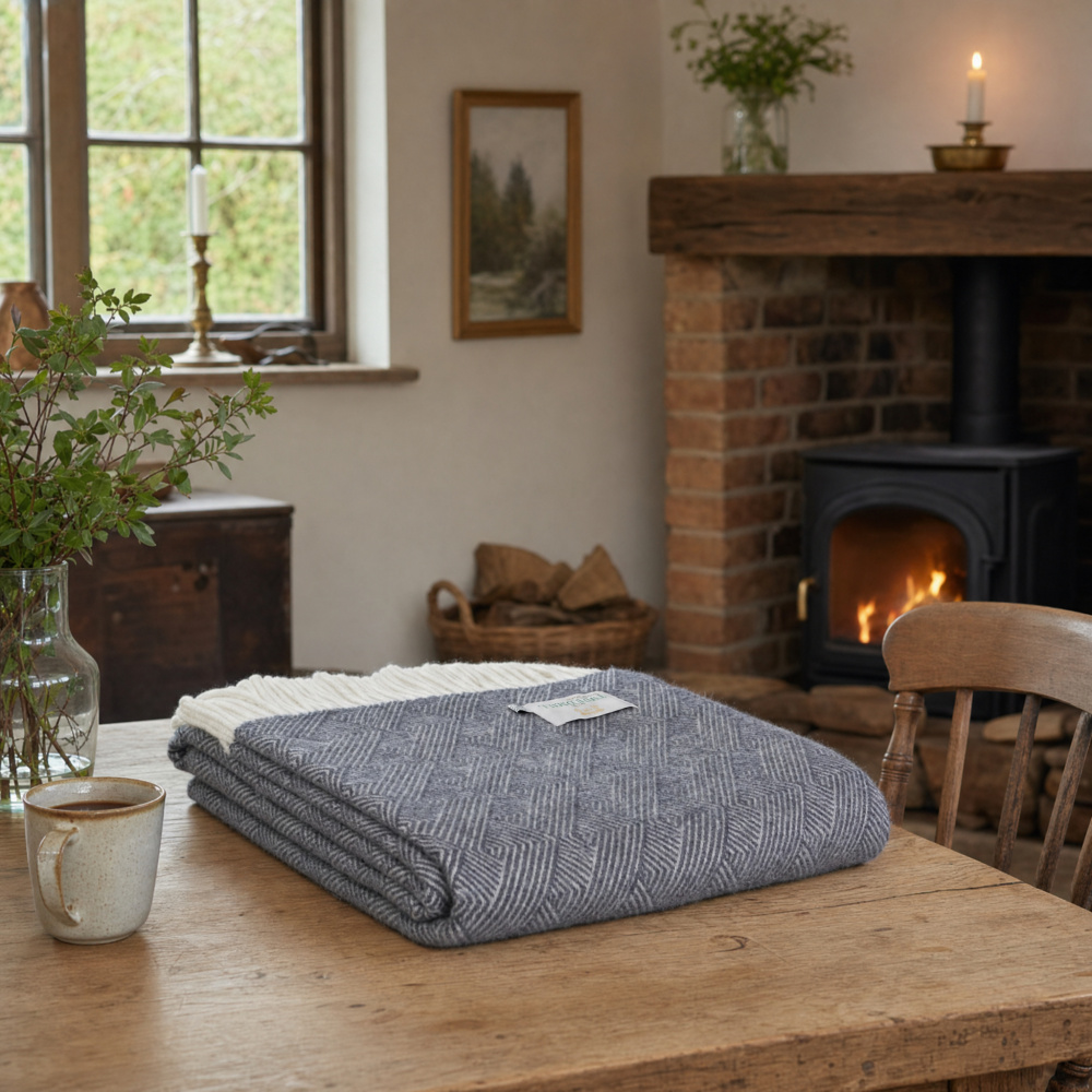 Plaid en laine Tweedmill - Orion Blue - Image 4