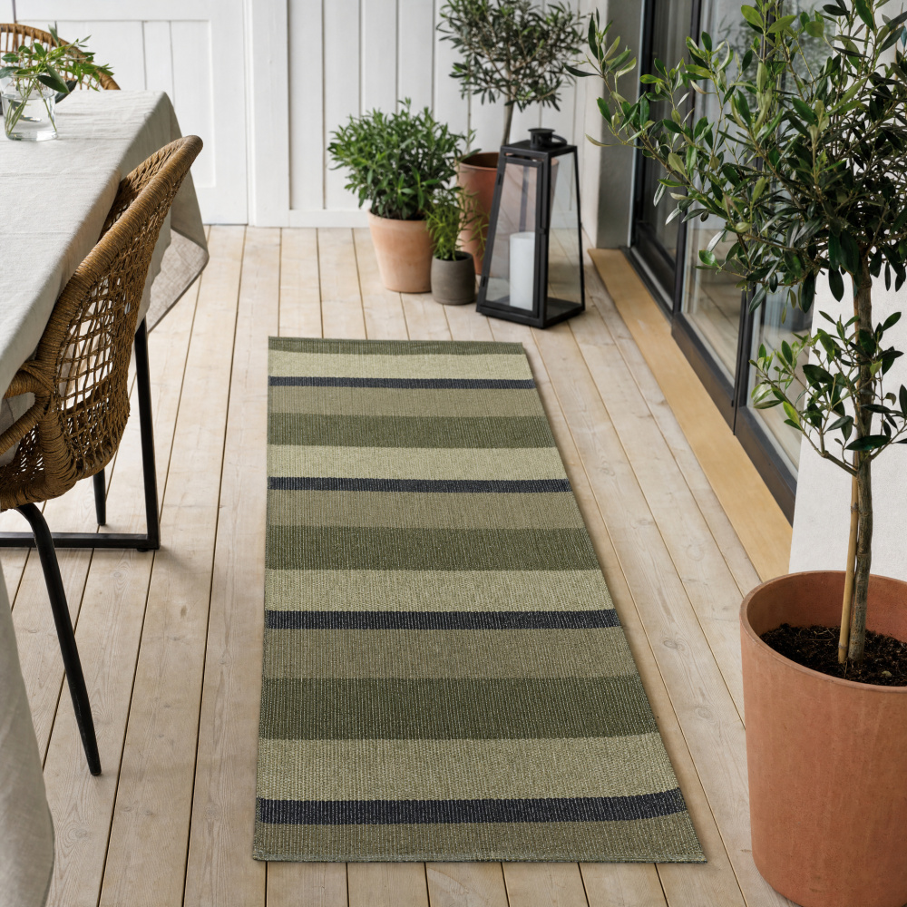 Horredsmattan Outdoor-Teppich - Block Oliv, 70x150 - Bild 2