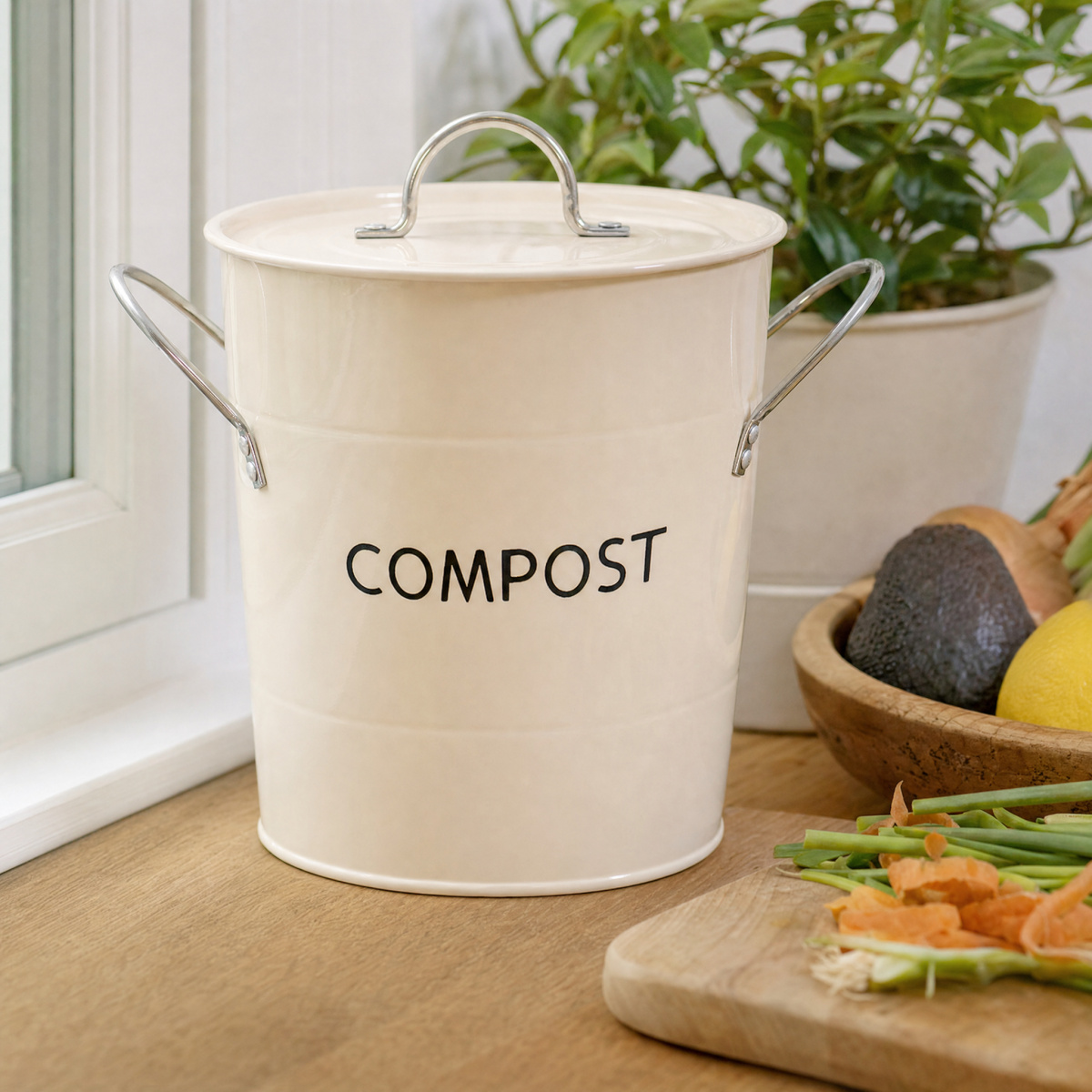 Seau à compost Eddingtons, 2,8 L - blanc