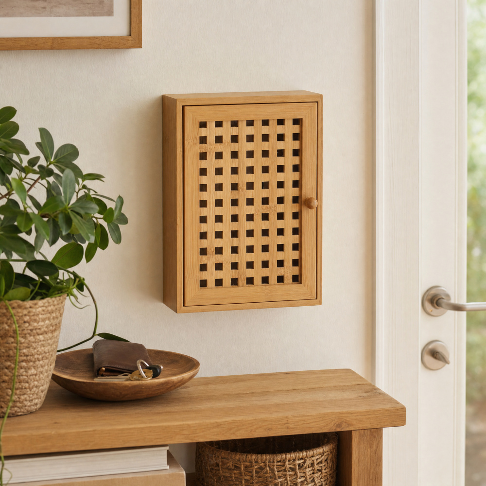 Armoire à clés Zeller en bambou - Image 4