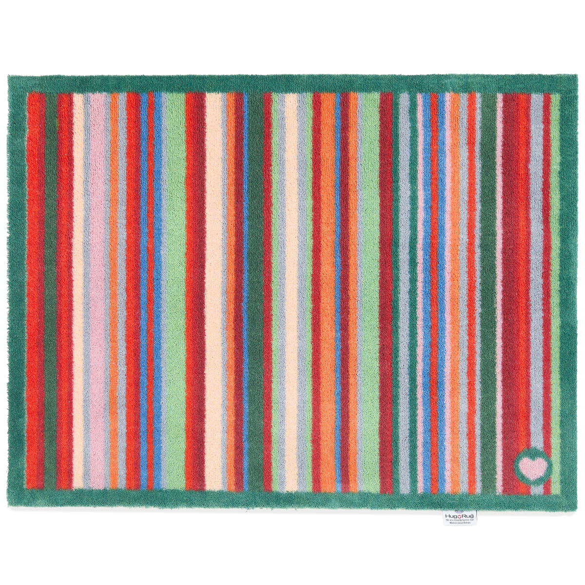 Hug Rug eco-deurmat, 65x85 - Groene strepen