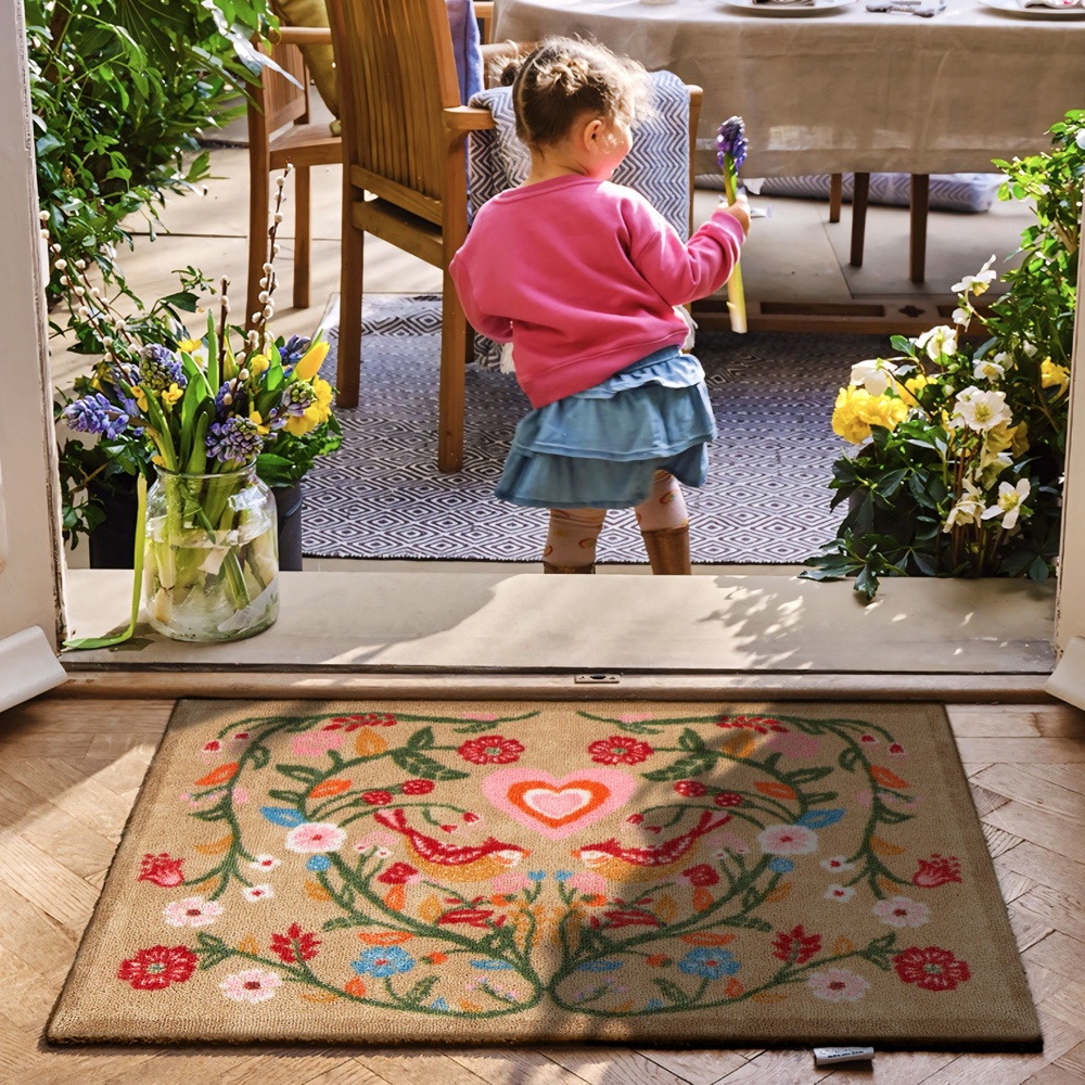 Hug Rug øko dørmåtte, 65x85 - Turtelduer - Billede 2