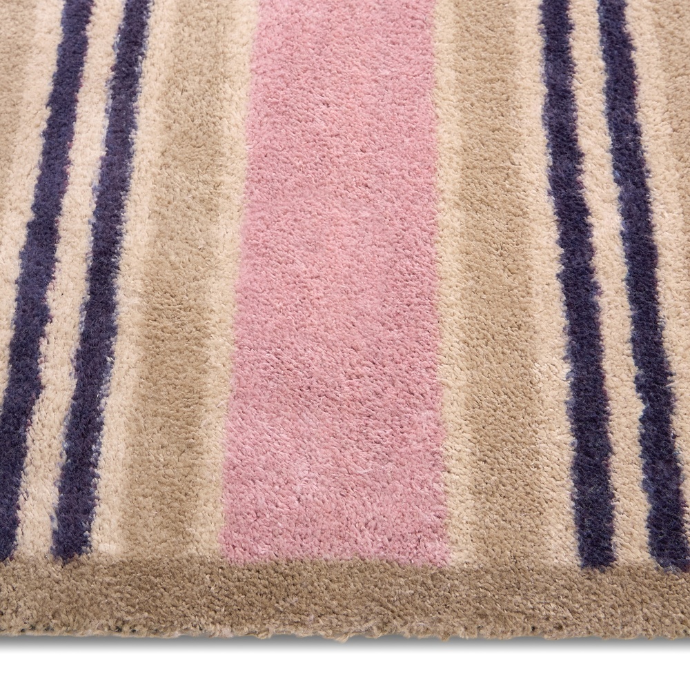 Hug Rug øko dørmåtte, 65x85 - Rosa striber - Billede 3