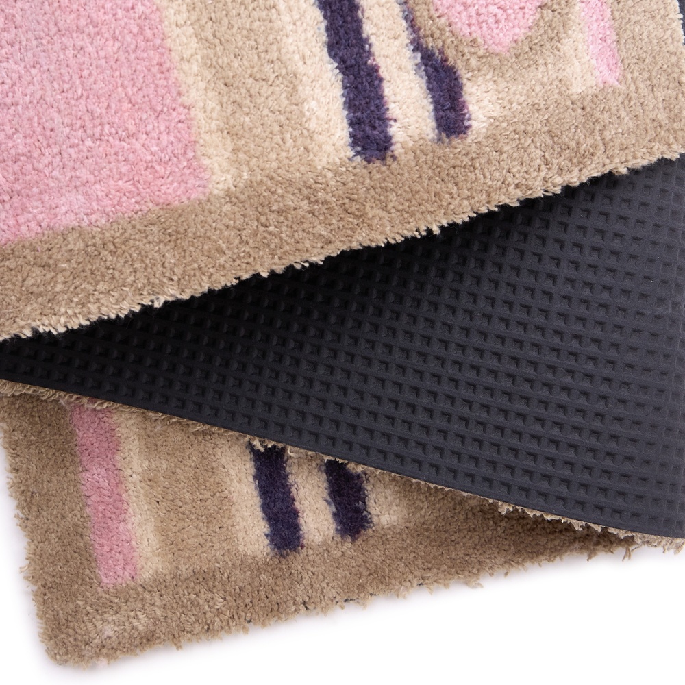 Hug Rug øko dørmåtte, 65x85 - Rosa striber - Billede 4