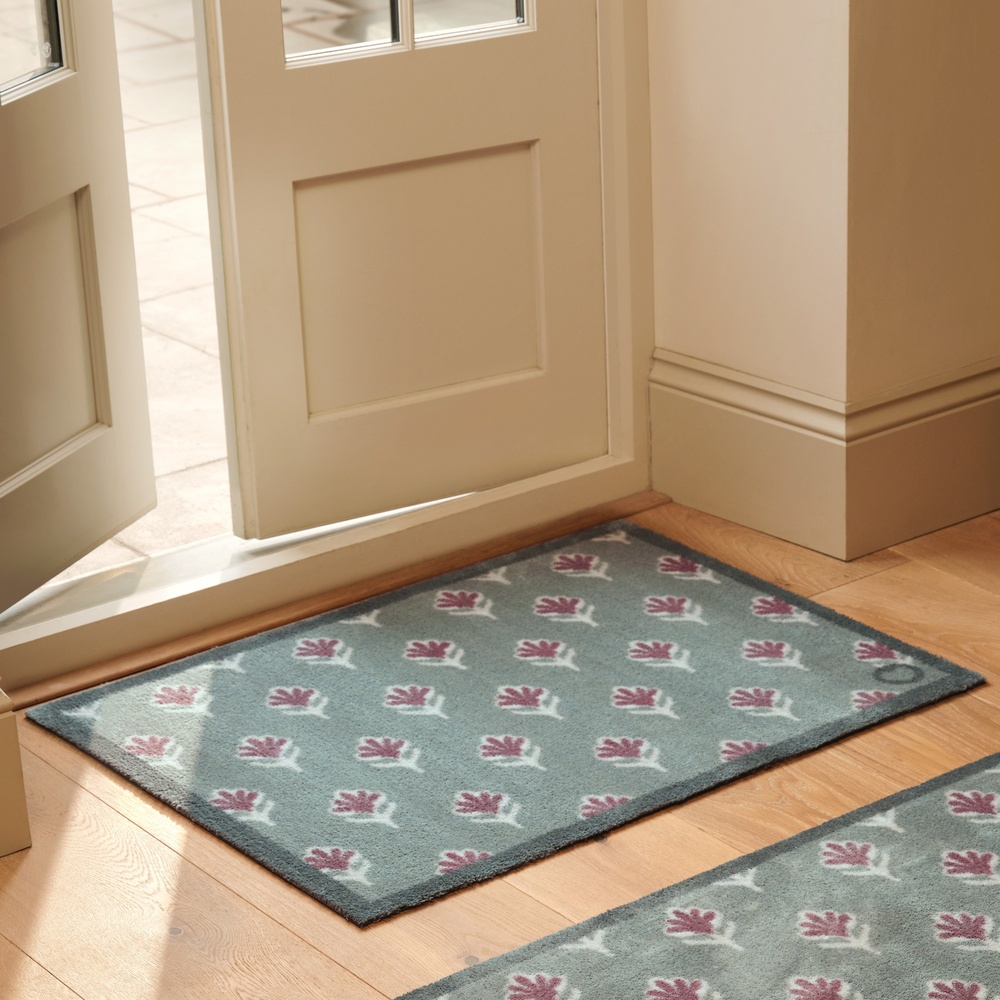 Hug Rug øko dørmåtte, 65x85 - Småblomstret grøn - Billede 2