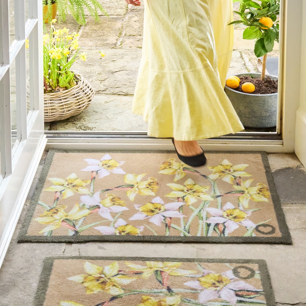 Hug Rug øko dørmåtte, 65x85 - Påskeliljer - Billede 2