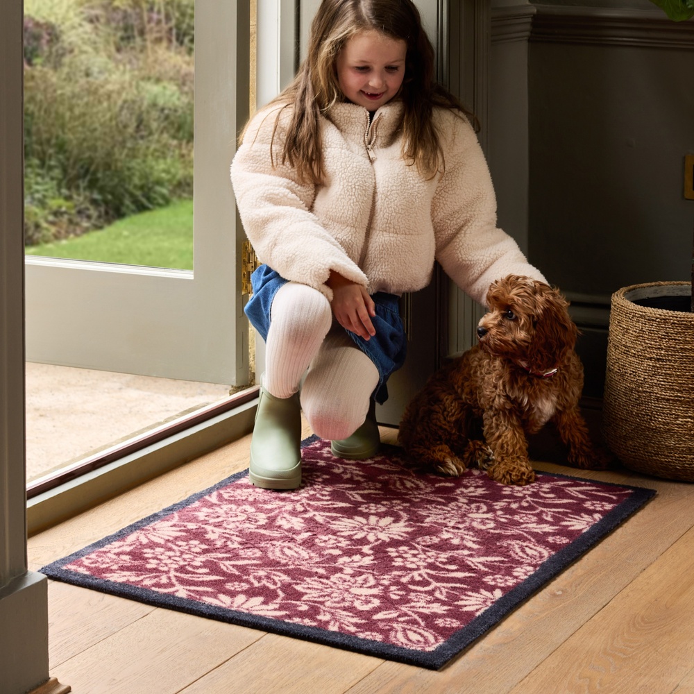 Hug Rug øko dørmåtte, 65x85 - Paisleyblomster - Billede 2