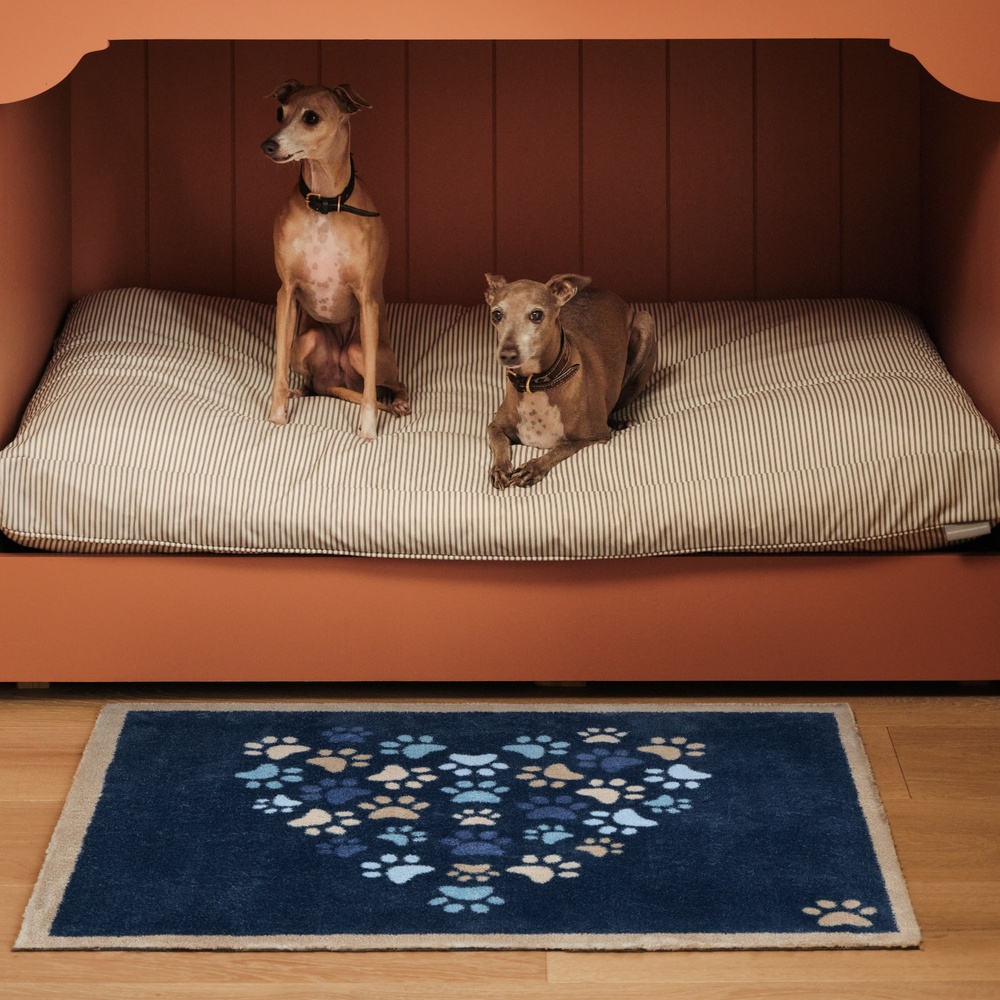Hug Rug eco-deurmat, 65x85 - Lieve pootjes, blauw - Afbeelding 2
