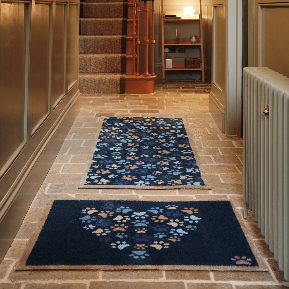 Hug Rug eco-deurmat, 65x85 - Lieve pootjes, blauw - Afbeelding 3