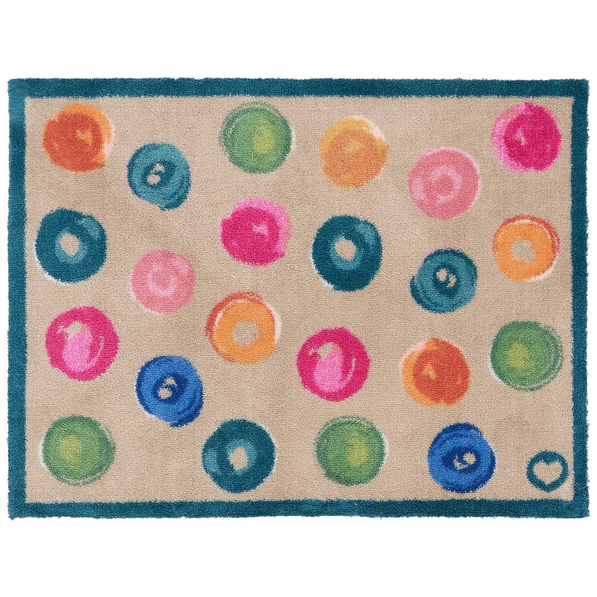 Hug Rug ekologisk dörrmatta, 65x85 - Målade prickar