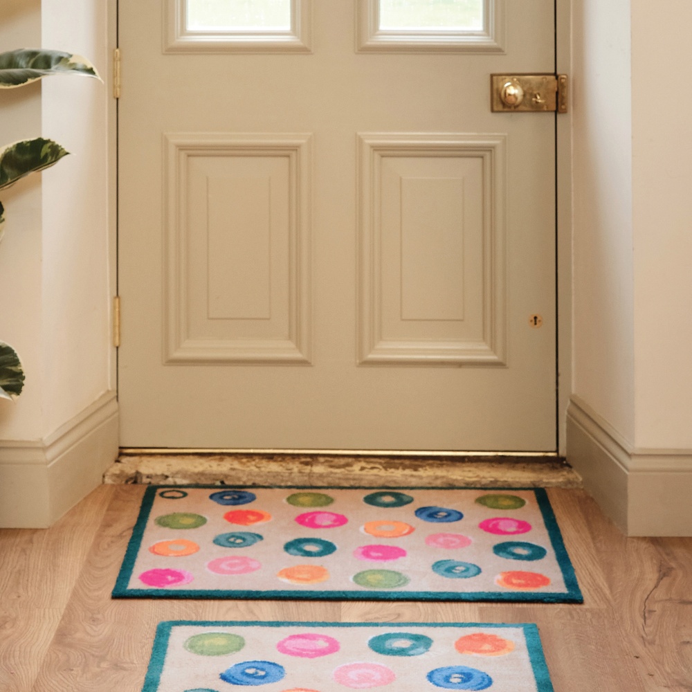 Hug Rug eco-deurmat, 65x85 - Geschilderde stippen - Afbeelding 2