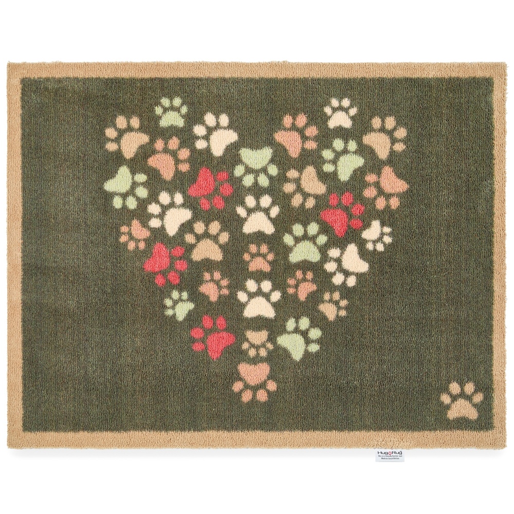 Paillasson écologique Hug Rug, 65x85 - Pattes affectueuses, vert