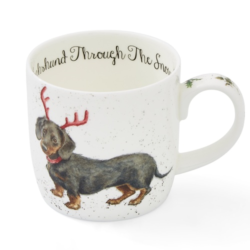 Wrendale Tasse – Dackel im Schnee