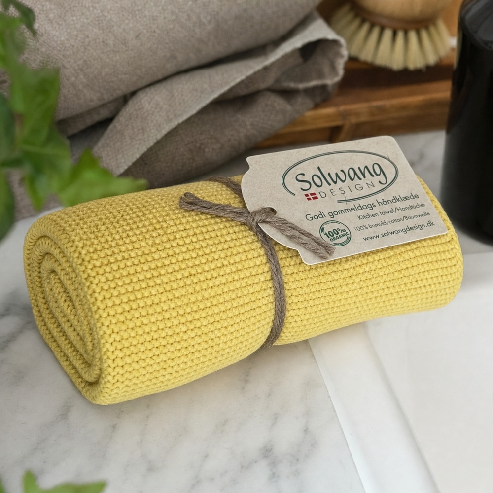 Serviette tricotée Solwang – Jaune vif