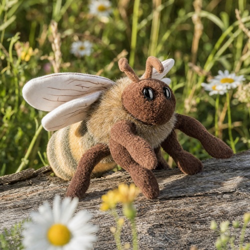 Living Nature knuffel - Honingbij, 15 cm