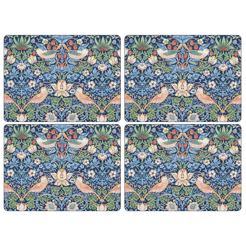 William Morris Tischsets, 4 Stück – Der Erdbeerdieb, blau - Bild 2