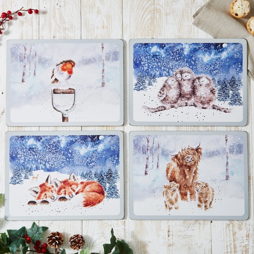 Wrendale Tischsets, 4 Stück – Winterhimmel