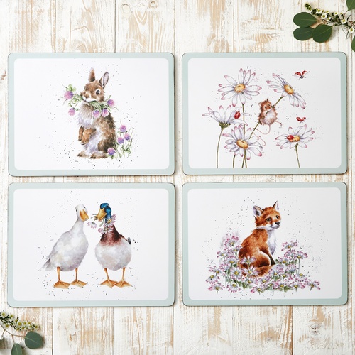 Wrendale Tischsets, 4 Stück – Wildblumen