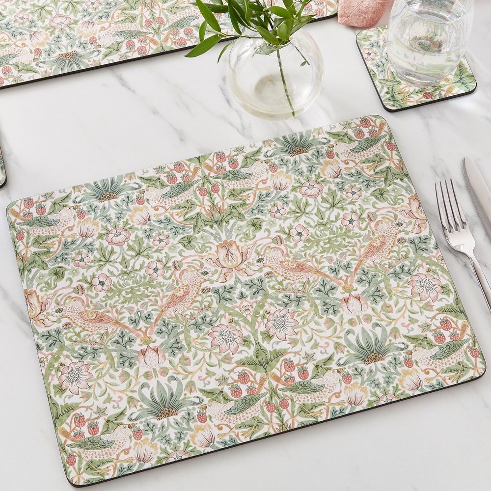 William Morris Tischsets, 4 Stk. – Der Erdbeerdieb, Braun - Bild 2