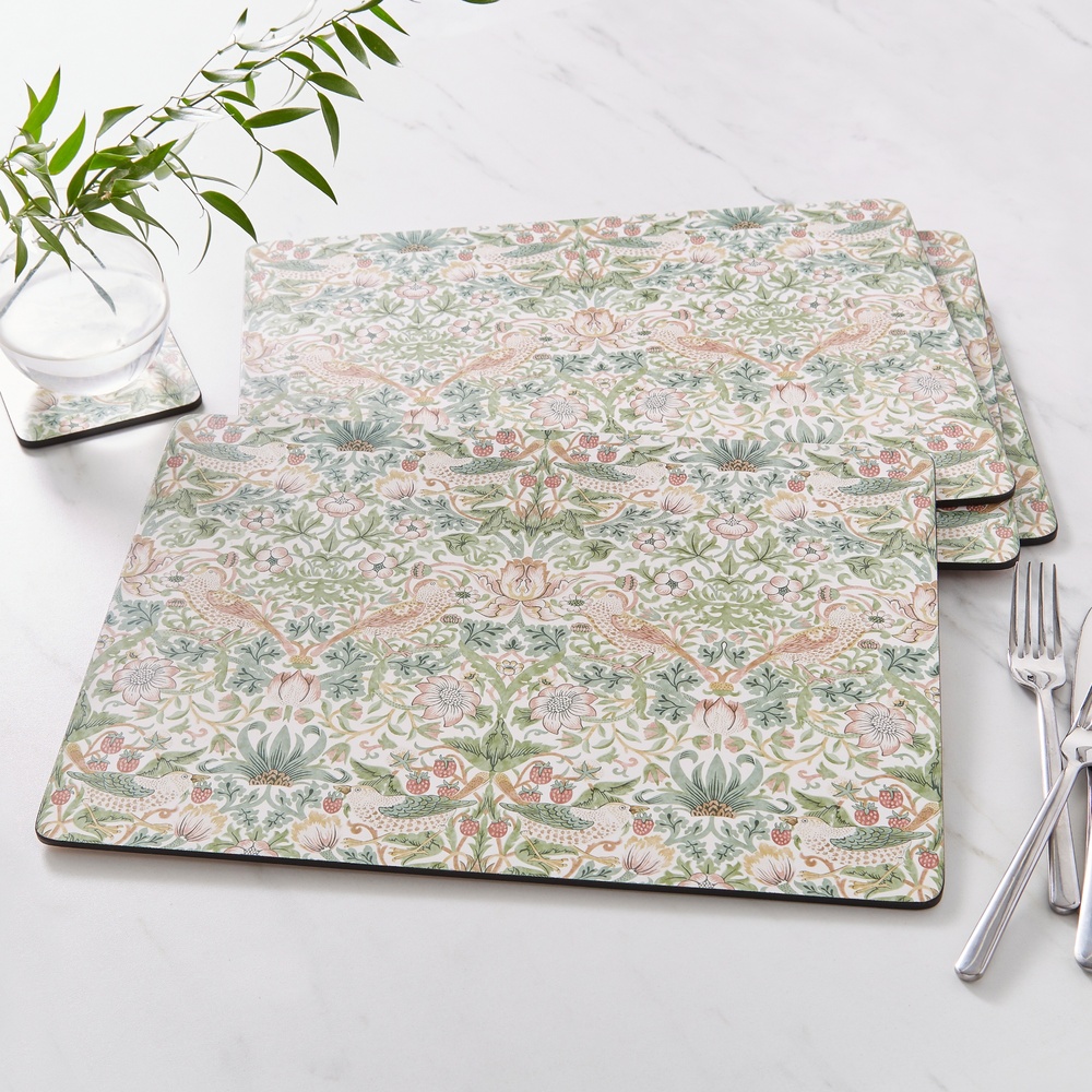 William Morris Tischsets, 4 Stk. – Der Erdbeerdieb, Braun - Bild 3