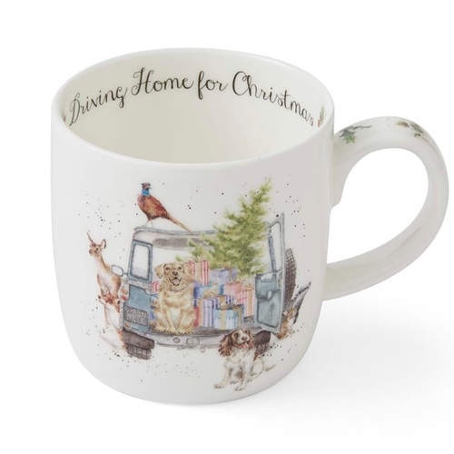 Wrendale-Tasse – Weihnachten zu Hause