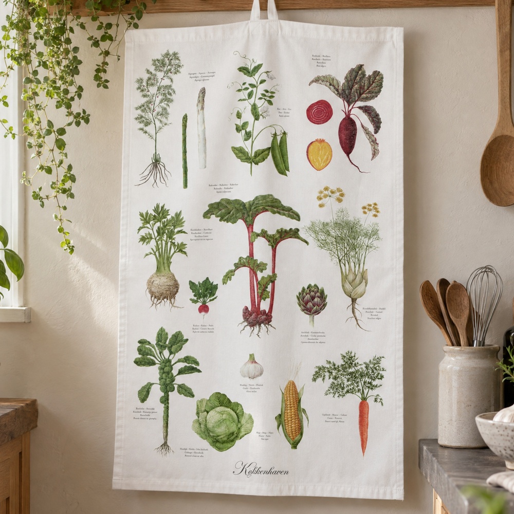 Koustrup & Co. biologische theedoek - De moestuin