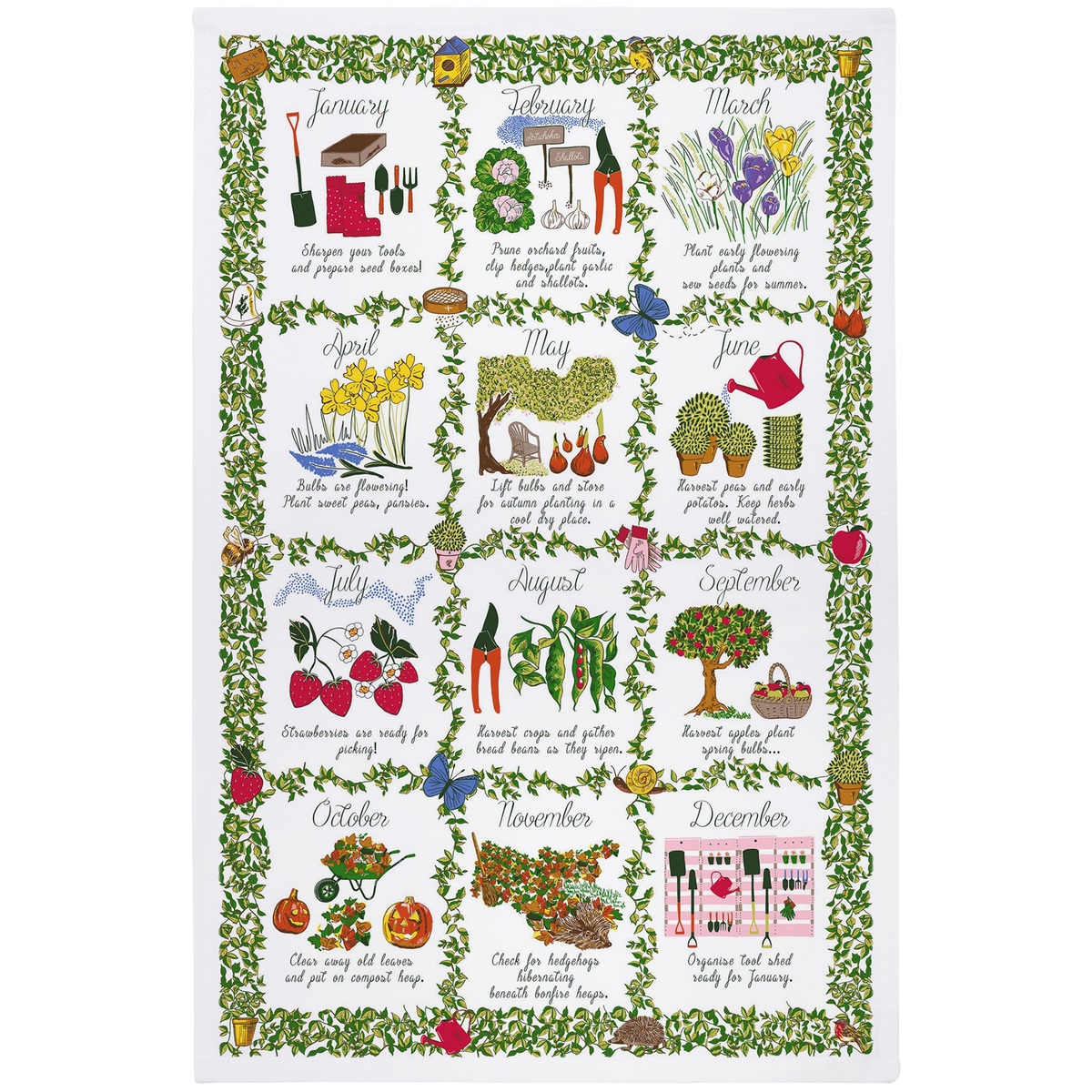 Torchon Ulster Weavers - Calendrier du jardinier
