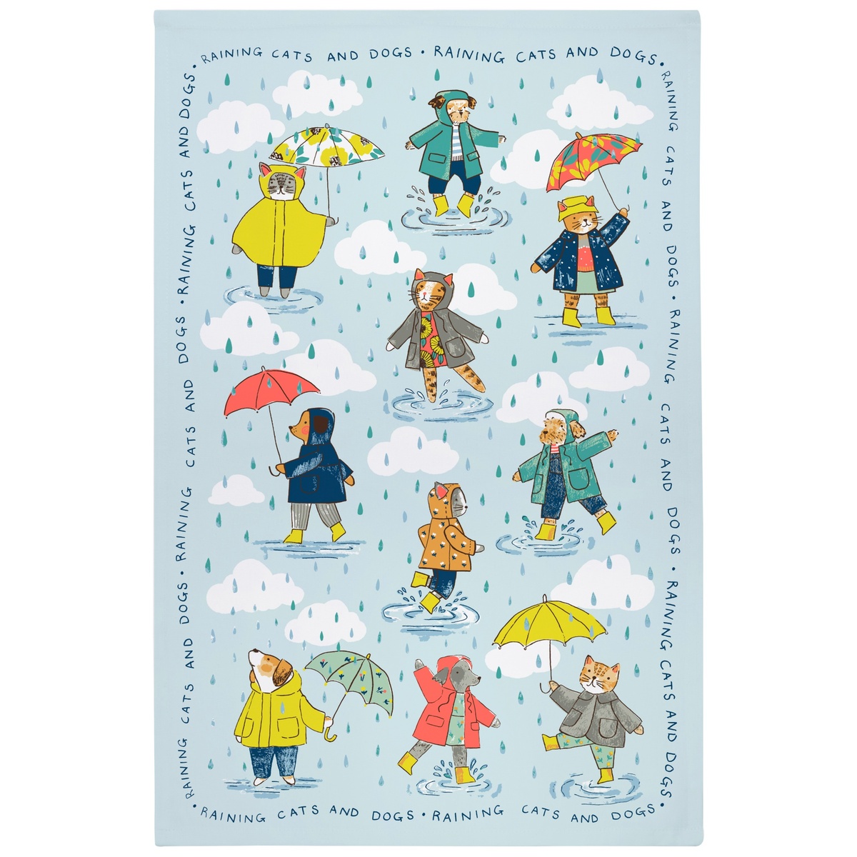 Ulster Weavers viskestykke - Katte og hunde i regnvejr