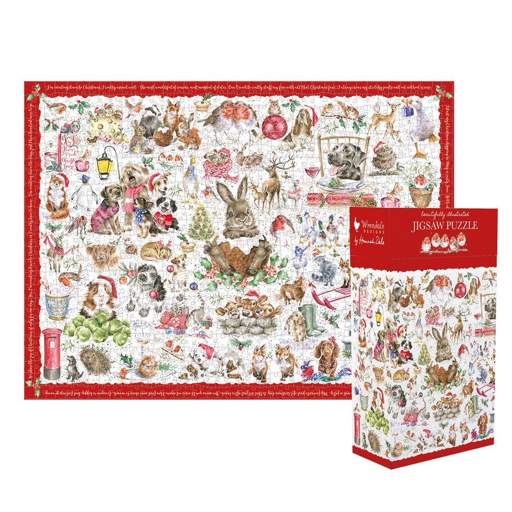 Wrendale-Puzzle mit 1000 Teilen – Weihnachten auf dem Land