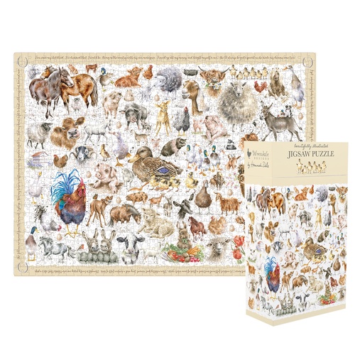 Wrendale Puzzle mit 1000 Teilen – Freunde des Bauernhofs