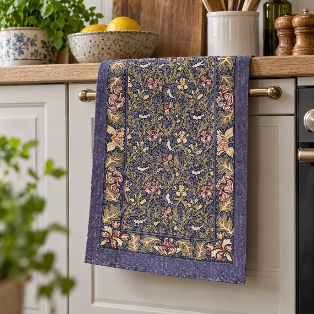 Ulster Weavers theedoek - Vogels en irisbloemen - Afbeelding 2