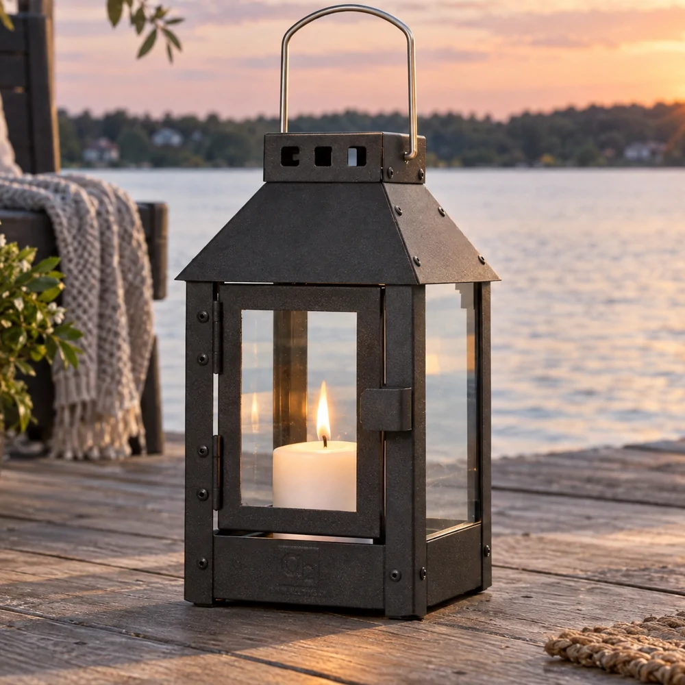 A2 Living steel lantern, black - 25 cm