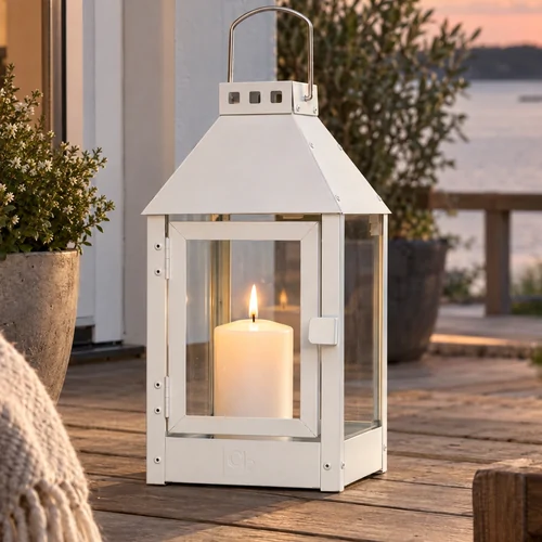 A2 Living steel lantern, white - 33 cm