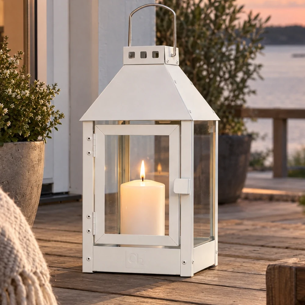 A2 Living steel lantern, white - 33 cm