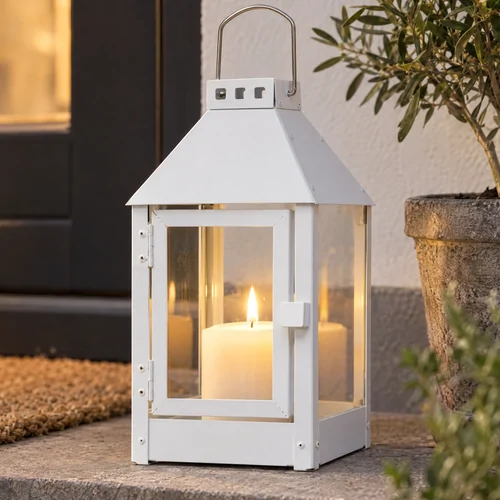 A2 Living steel lantern, white - 25 cm