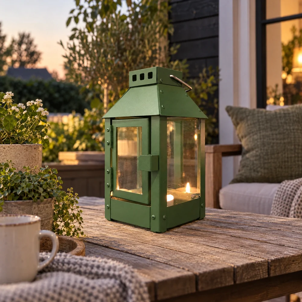 A2 Living steel lantern, olive green - 25 cm - Image 3