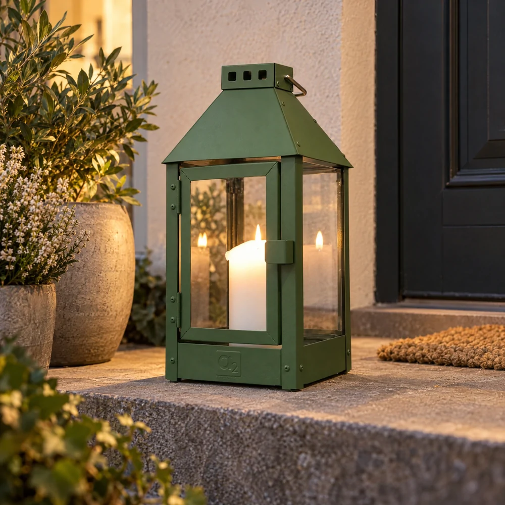 A2 Living steel lantern, olive green - 33 cm - Image 2