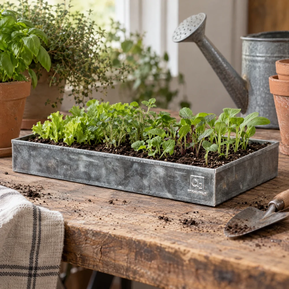 Plateau pour plantes A2 Living, 35x21 - galvanisé