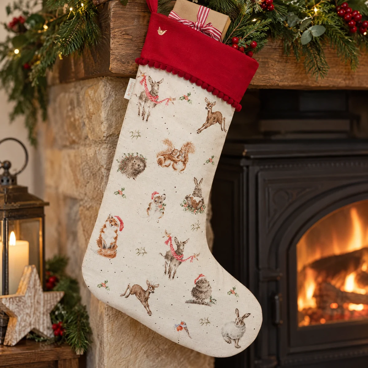 Wrendale Weihnachtssocke – Wintertiere des Waldes