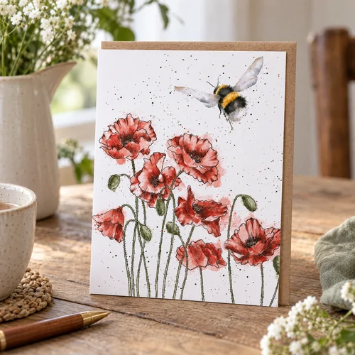 Wrendale Card Set, 8 pcs. - Bumblebee